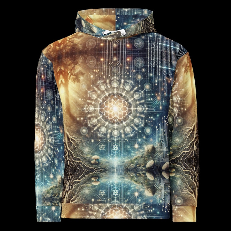 Living Circuit all-over print cotton hoodie